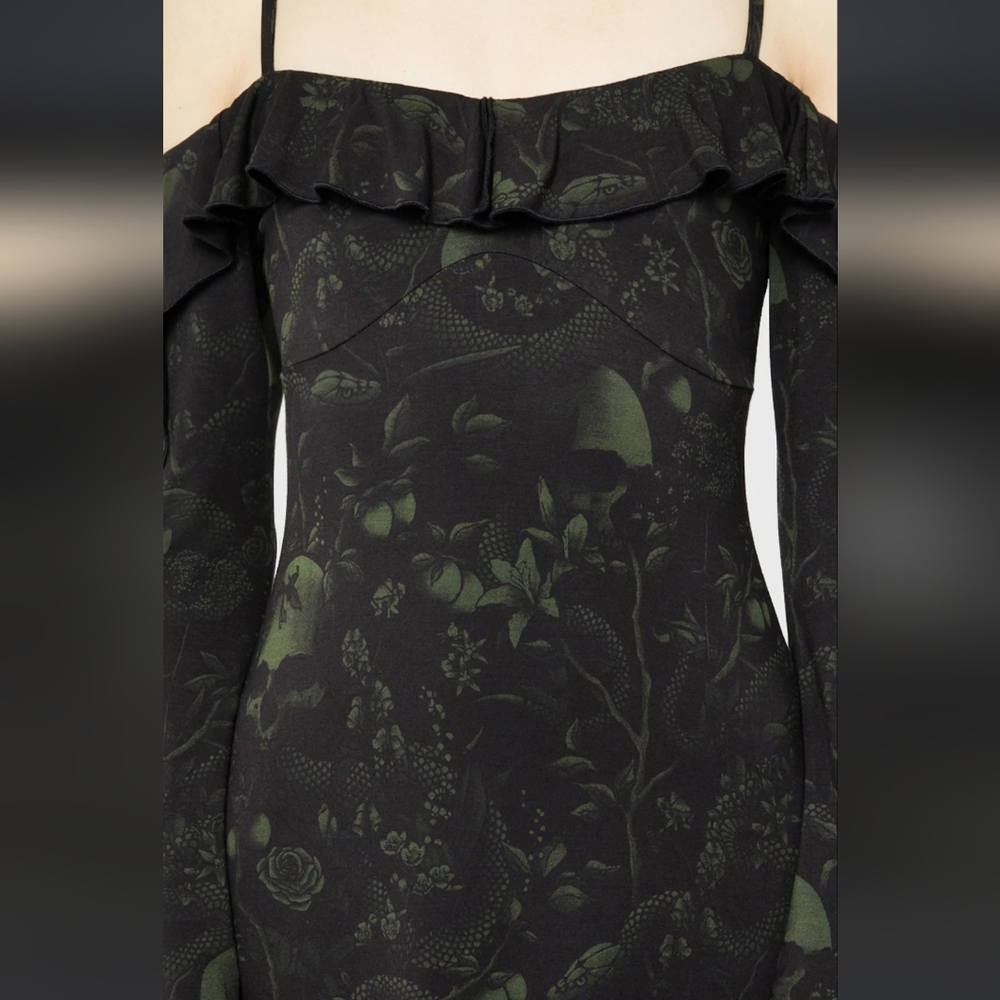 Killstar Black Gothic Floral Dress - Picture 5 of 9